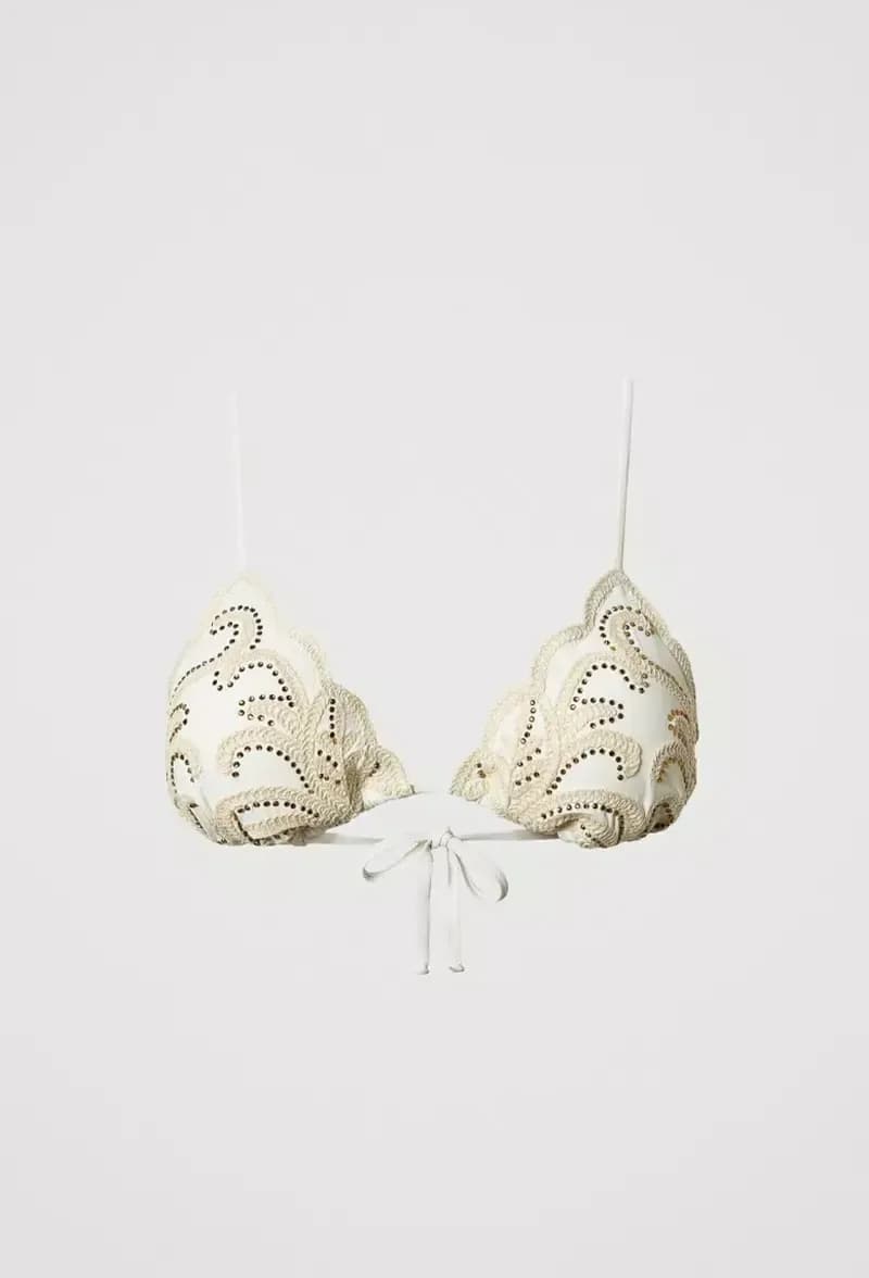 TWINSET | Bikini triangolo e slip laccetti con ricamo - 4