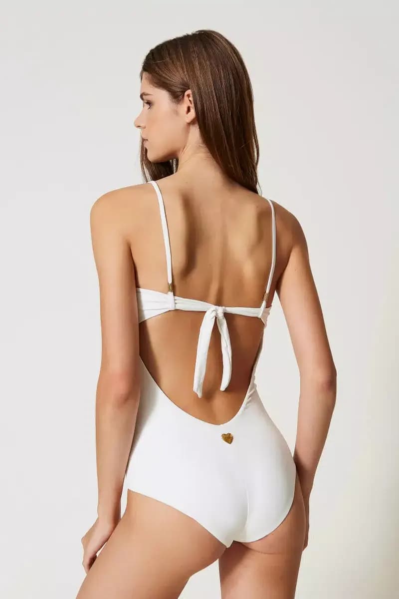 TWINSET | Costume intero a fascia con ricamo e strass - 2