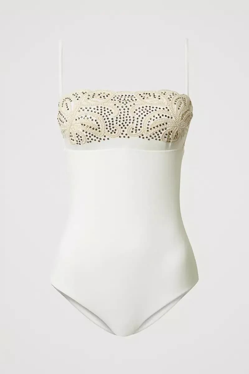 TWINSET | Costume intero a fascia con ricamo e strass - 4