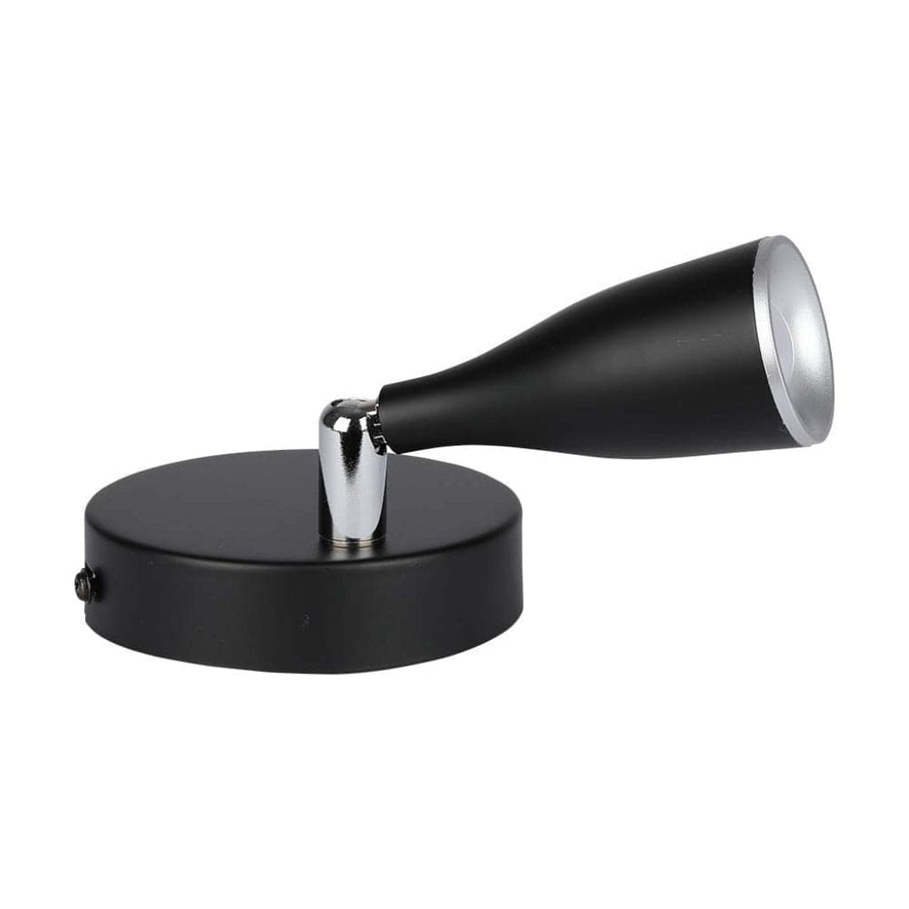 V-TAC Faretto LED da Muro 4,5W Orientabile Nera 4000K IP20