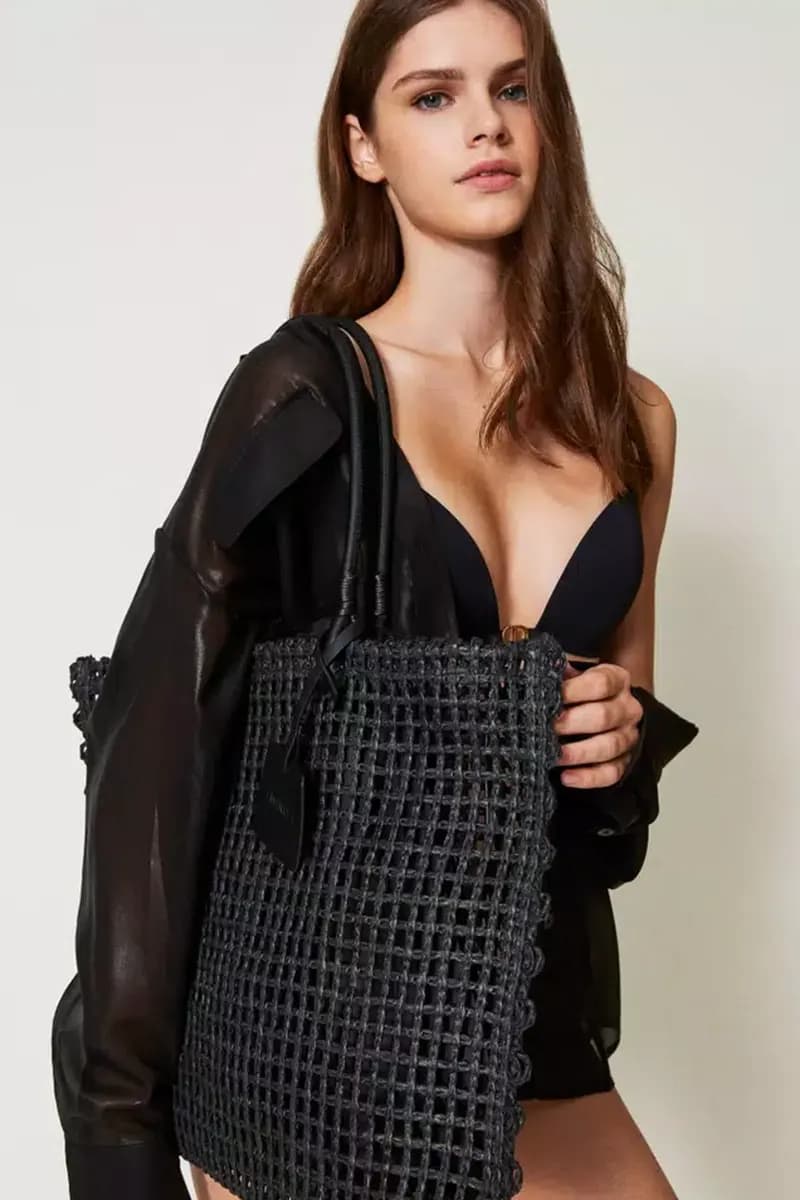 TWINSET | Borsa shopper effetto paglia a rete - 1