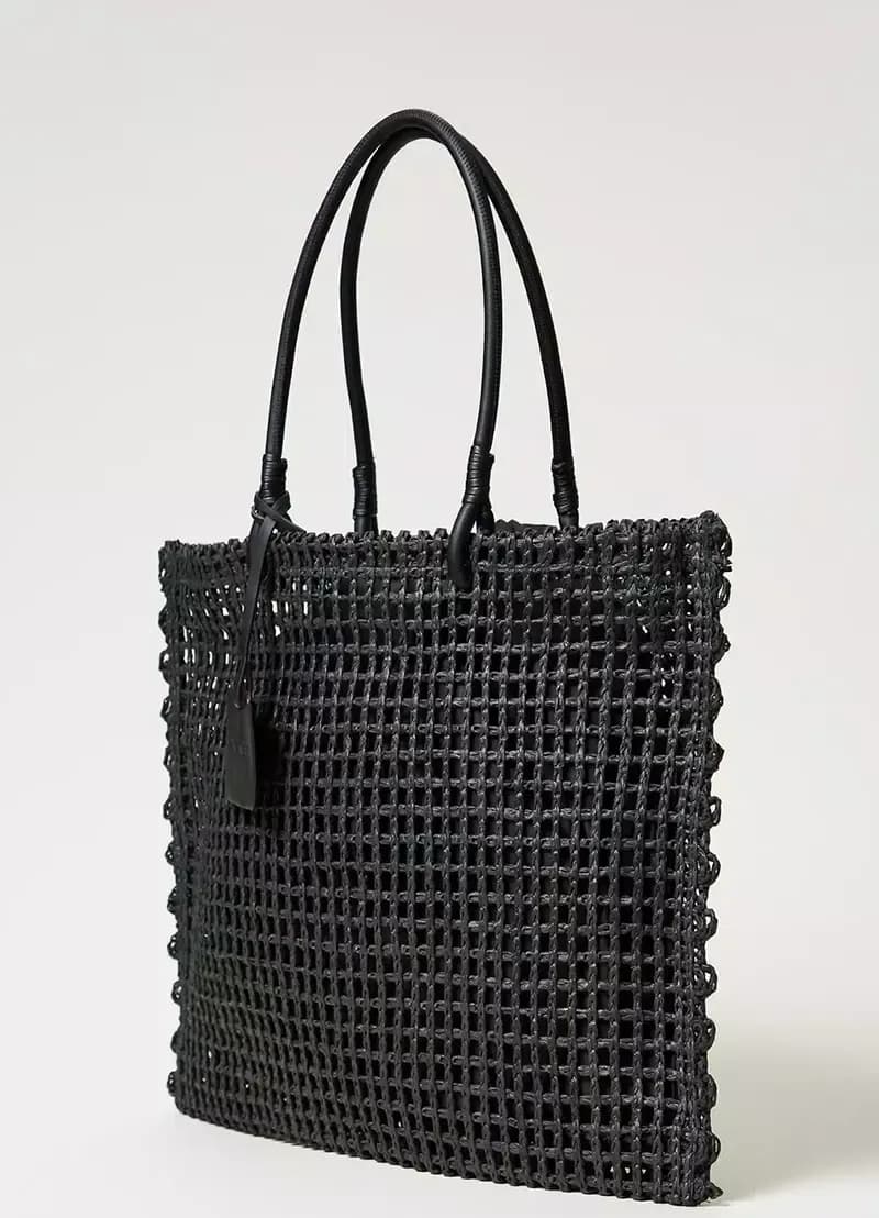TWINSET | Borsa shopper effetto paglia a rete - 2