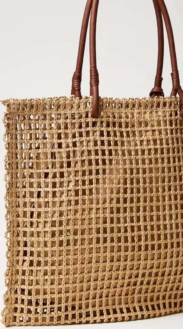 TWINSET | Borsa shopper effetto paglia a rete - 7