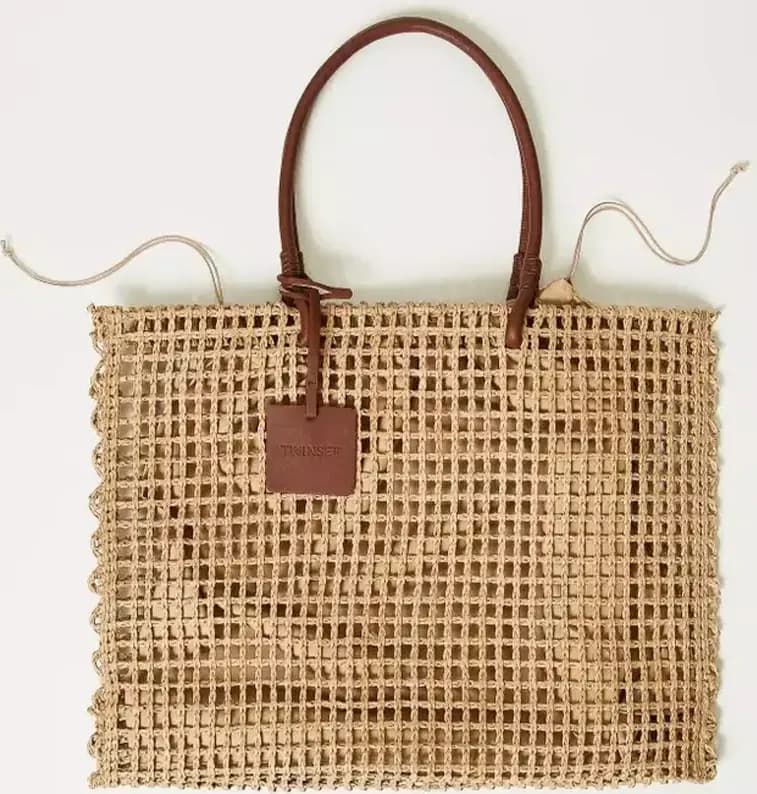 TWINSET | Borsa shopper effetto paglia a rete - 9