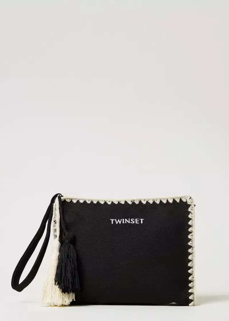 TWINSET | Pochette in canvas con ricamo - 7
