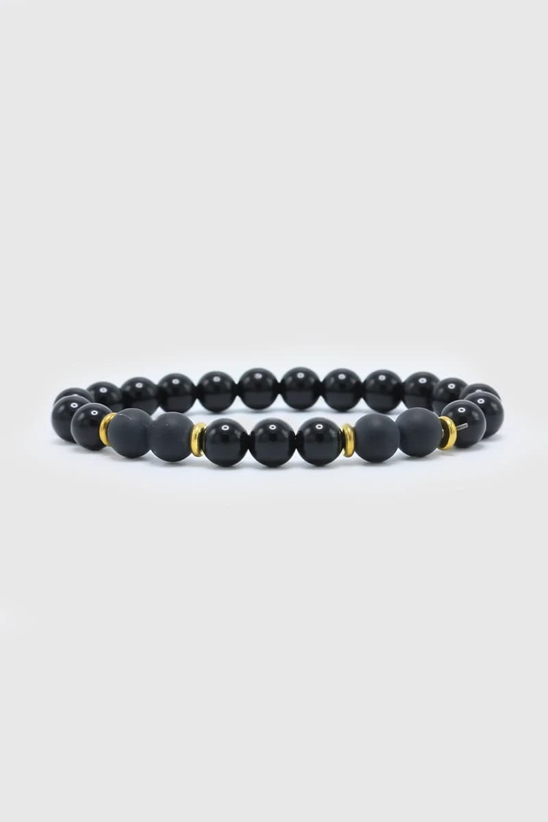 LECLAF | Bracciale uomo nero opaco