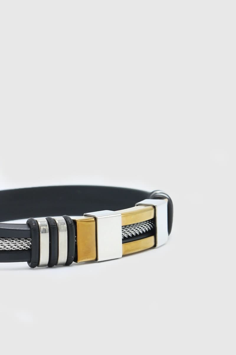 LECLAF | Bracciale uomo inserti oro - 2