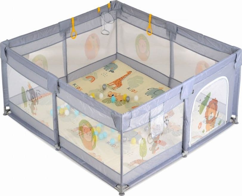 Box per bambini GameZone 120*120 con accessori e 60 Palline Moni-Trade – Grigio