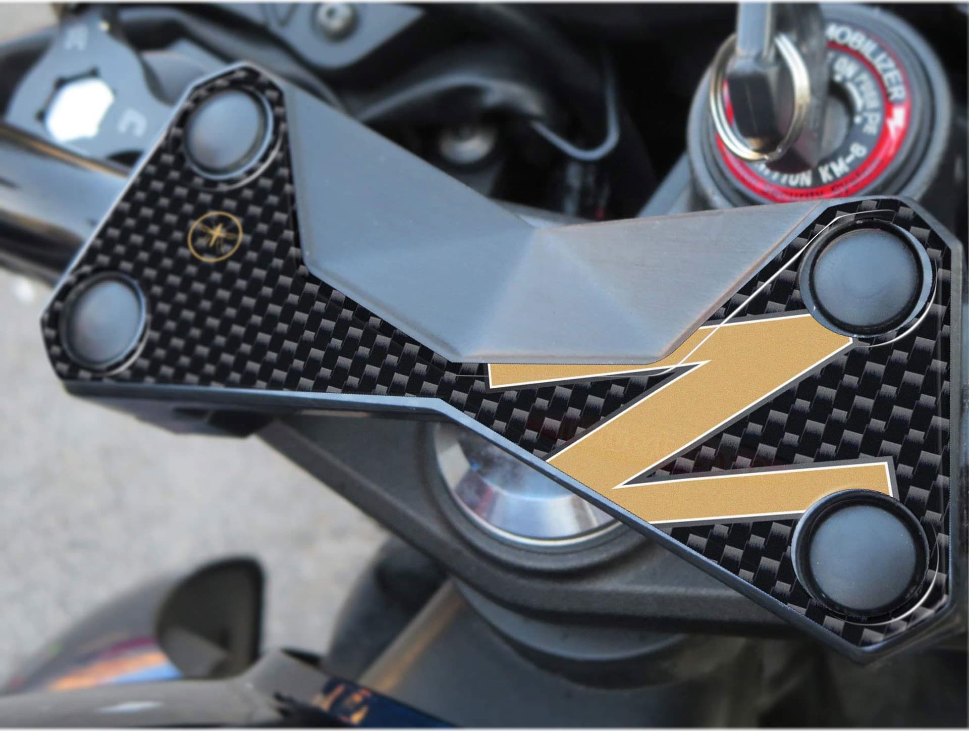 Protezione 3D Piastra Forcella compatibile con Kawasaki Z750 Z1000 Z Oro