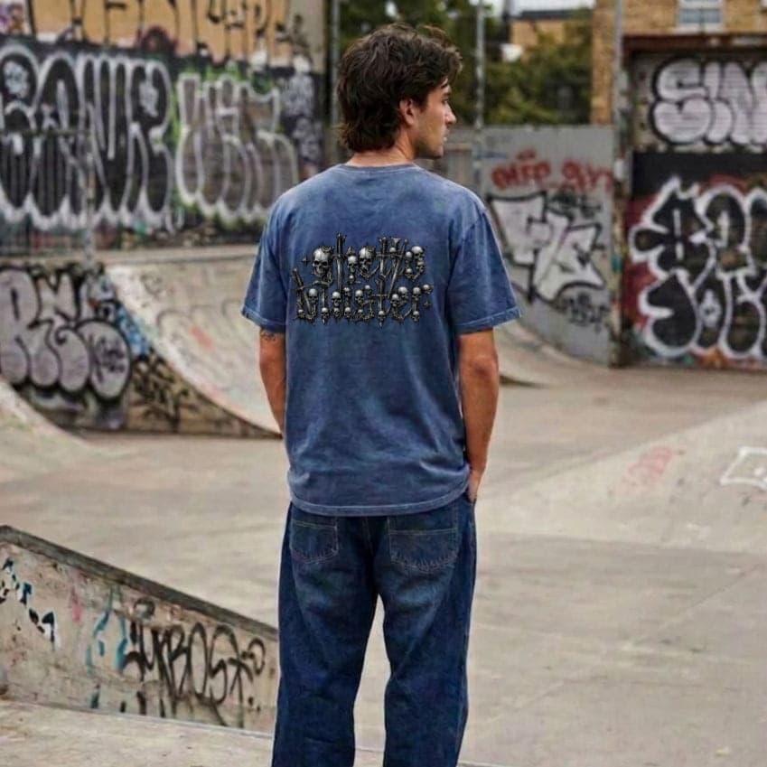 T-shirt Ghettoblaster Metal vintage  blu - 5