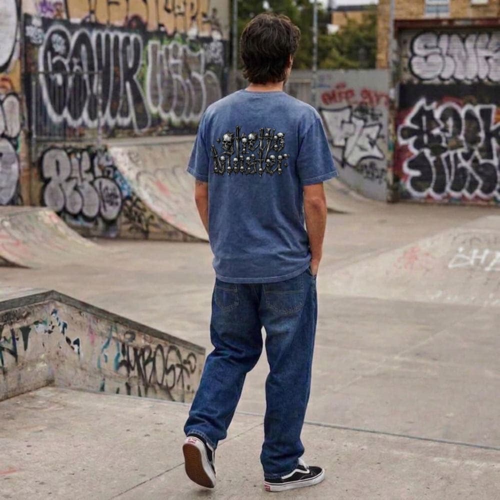 T-shirt Ghettoblaster Metal vintage  blu - 7