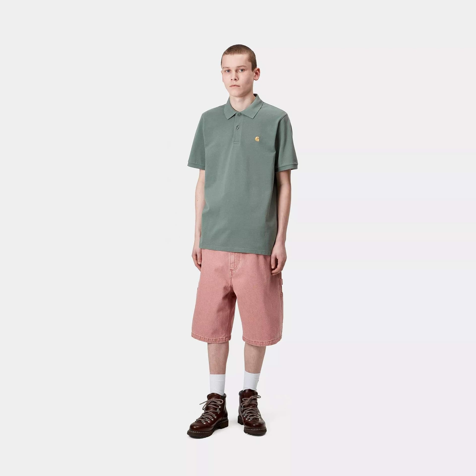 Polo Carhartt Chase Pique silver pine gold - 5