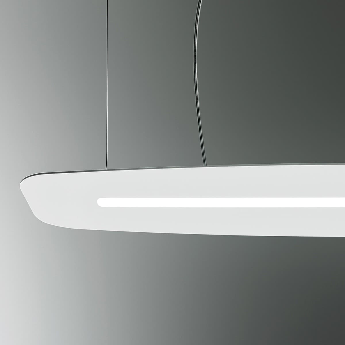Sospensione GN-SURF SL 65W LED 6500LM 3000°K 130CM dimmerabile alluminio lampadario ufficio moderno rettangolare biemissione - 2