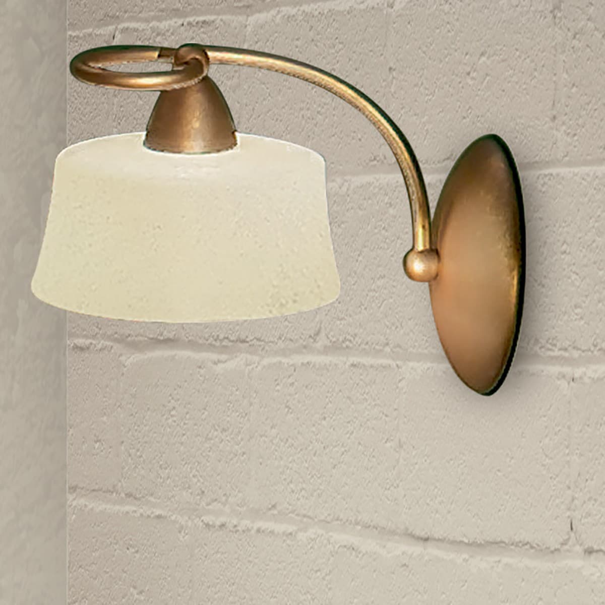 Applique classico LAM 4220 1A E14 LED metallo vetro lampada parete - 9