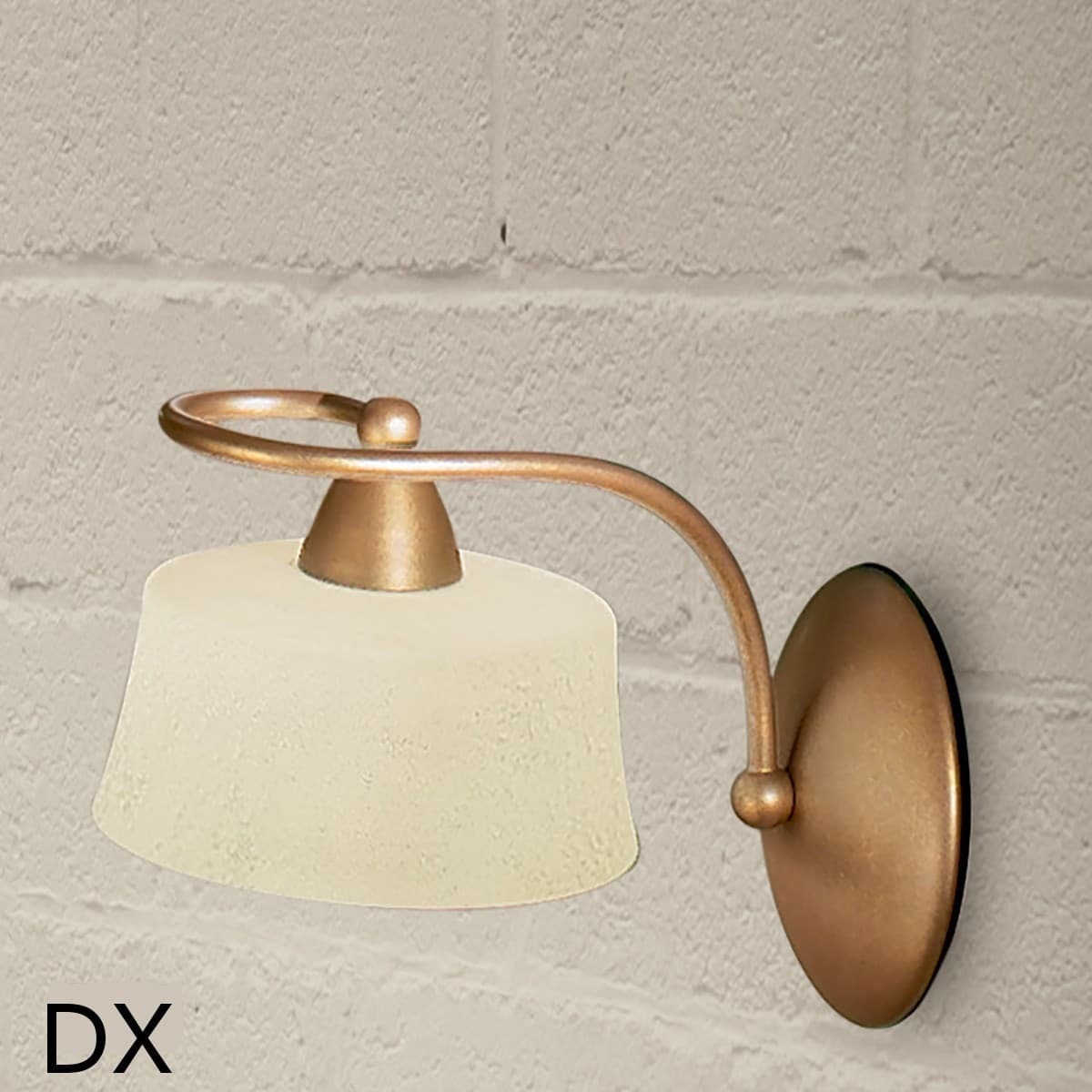 Applique classico LAM 4220 1A E14 LED metallo vetro lampada parete - 3