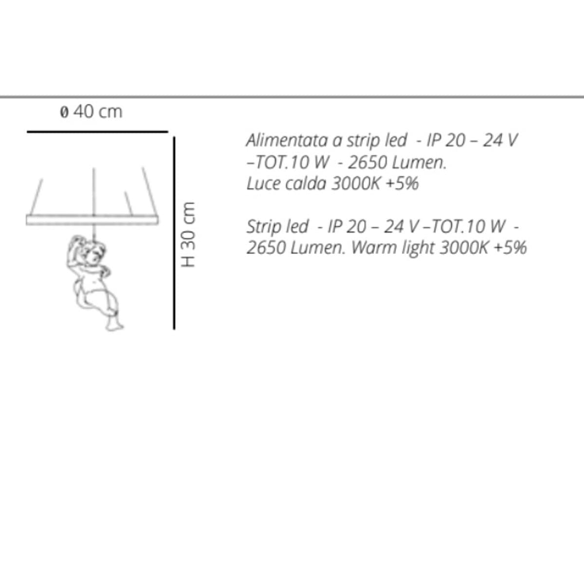 Lampadario classico EMPORIUM COSCIENZA AMABILE CL1498 LED 20W PMMA resina sospensione - 7