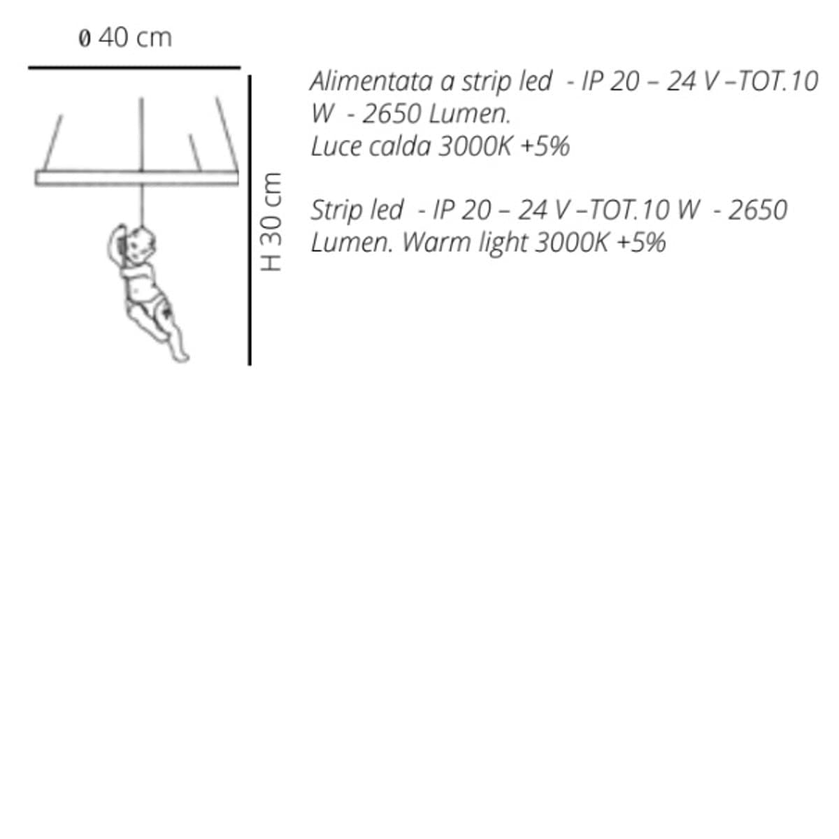 Lampadario classico EMPORIUM COSCIENZA BIRBANTE CL1499 LED 20W PMMA resina sospensione - 7