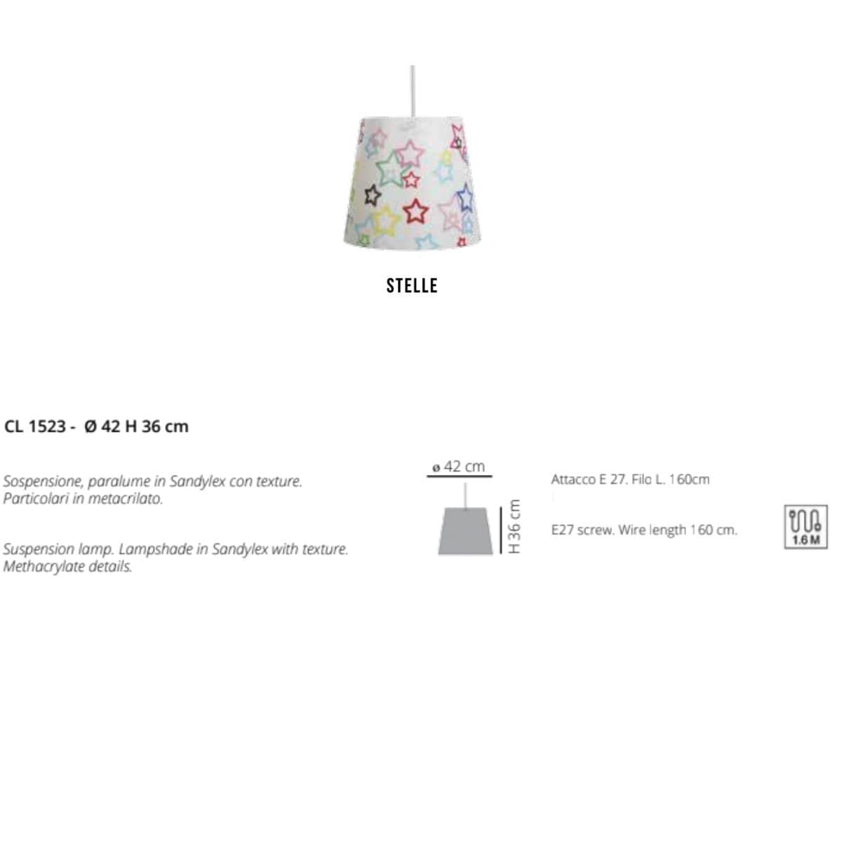 Lampadario moderno EMPORIUM KONE STELLE CL1523 E27 LED metacrilato sandylex sospensione - 3