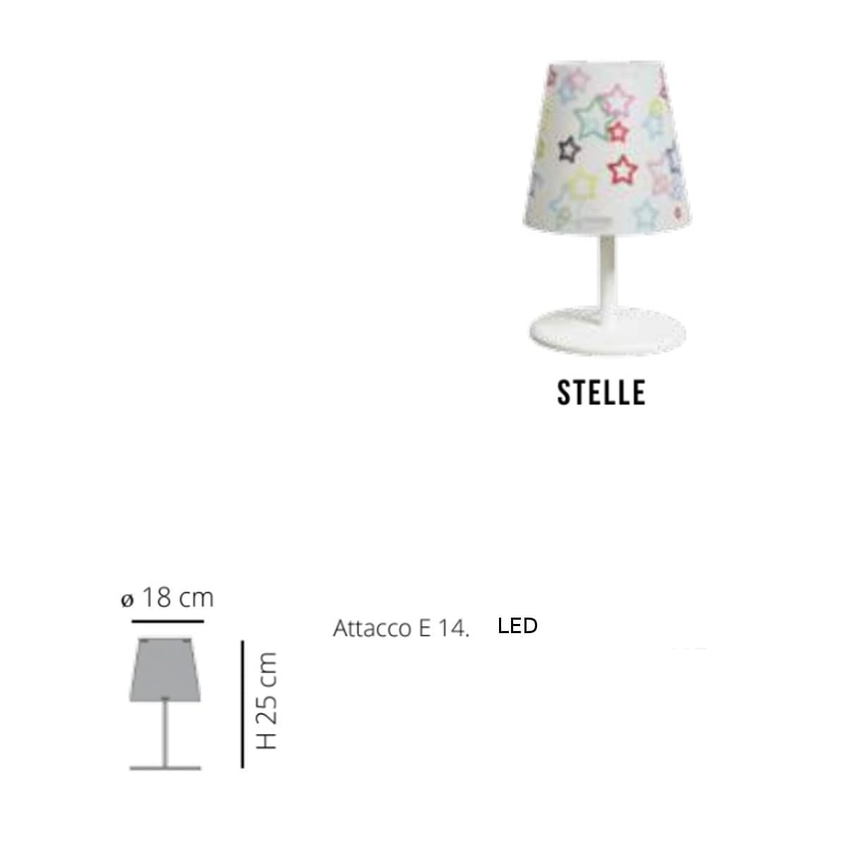 Abat-jour moderna EMPORIUM KONE STELLE CL1524 E14 LED metacrilato sandylex lampada comodino - 3