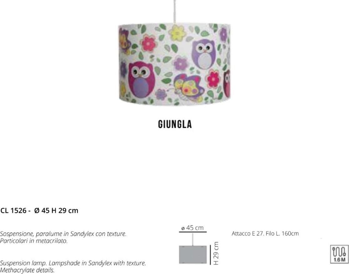 Lampadario moderno EMPORIUM CYLINDER GIUNGLA CL1526 E27 LED metacrilato sandylex sospensione - 3