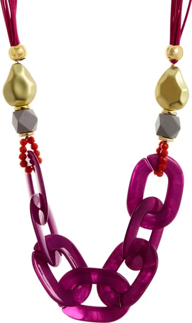 LECLAF | Collana corda con anelli in resina