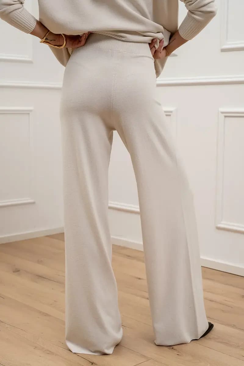 KONTATTO | Pantalone zampa in maglia - 5