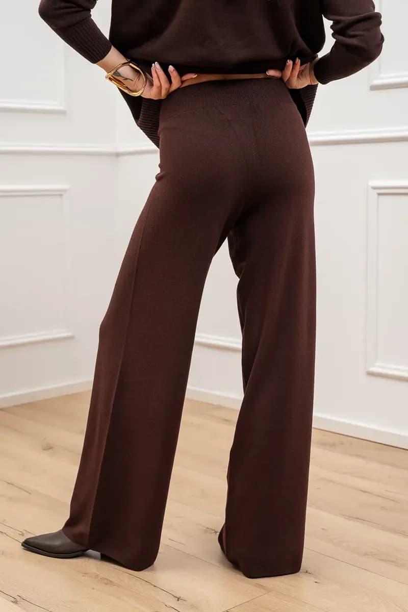 KONTATTO | Pantalone zampa in maglia - 7