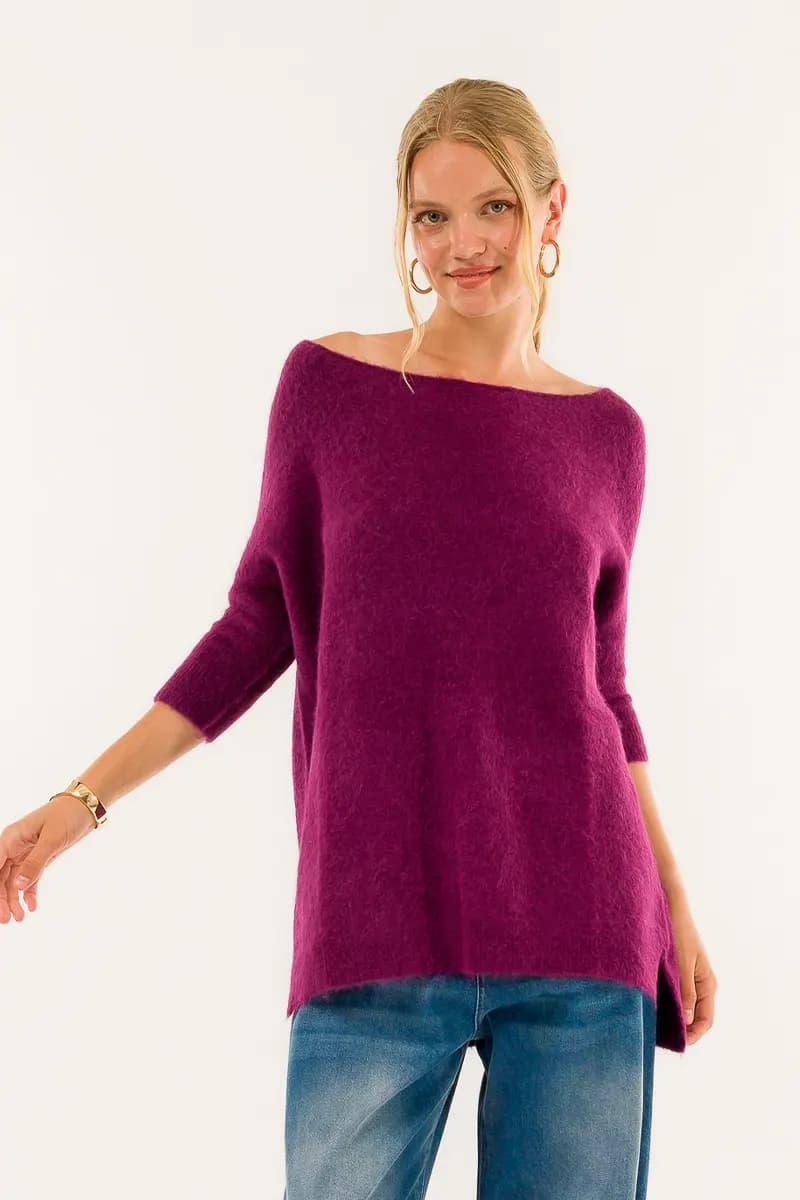 KONTATTO | Maglia barca over in misto lana - 5