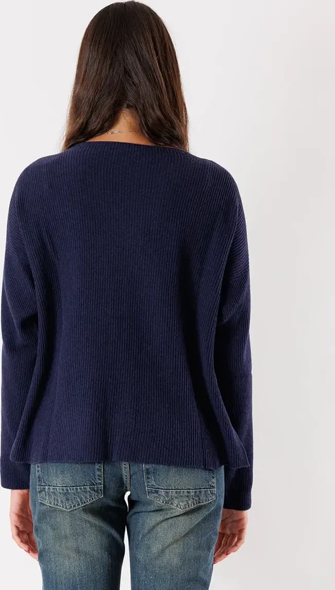 KONTATTO | Maglia girocollo a coste con spacchi - 6