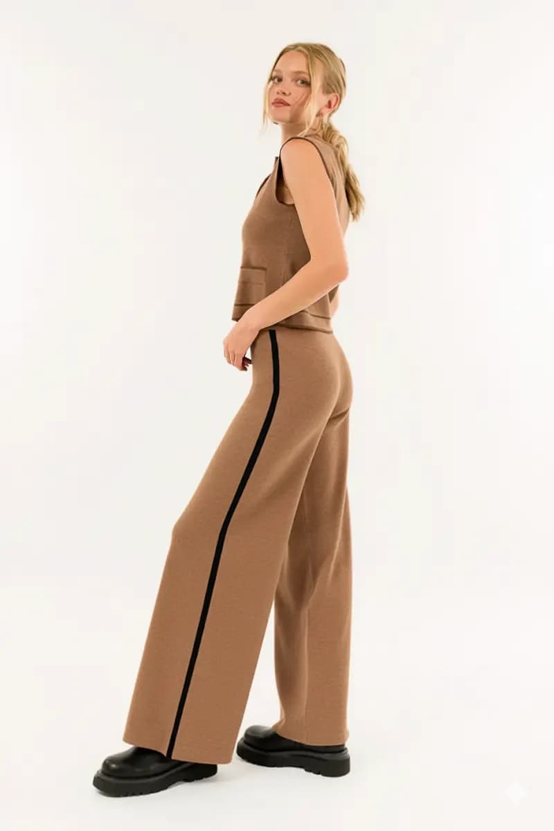 KONTATTO | Pantalone in maglia con banda laterale - 8
