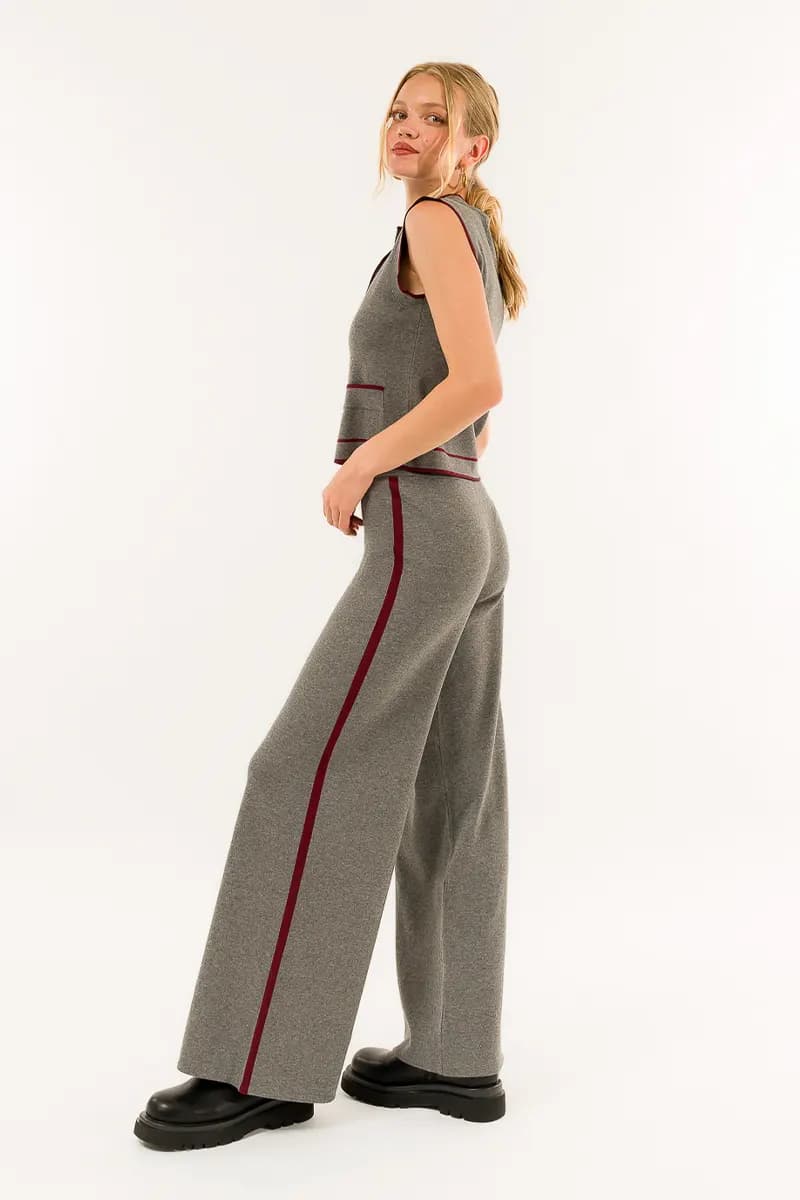 KONTATTO | Pantalone in maglia con banda laterale - 6