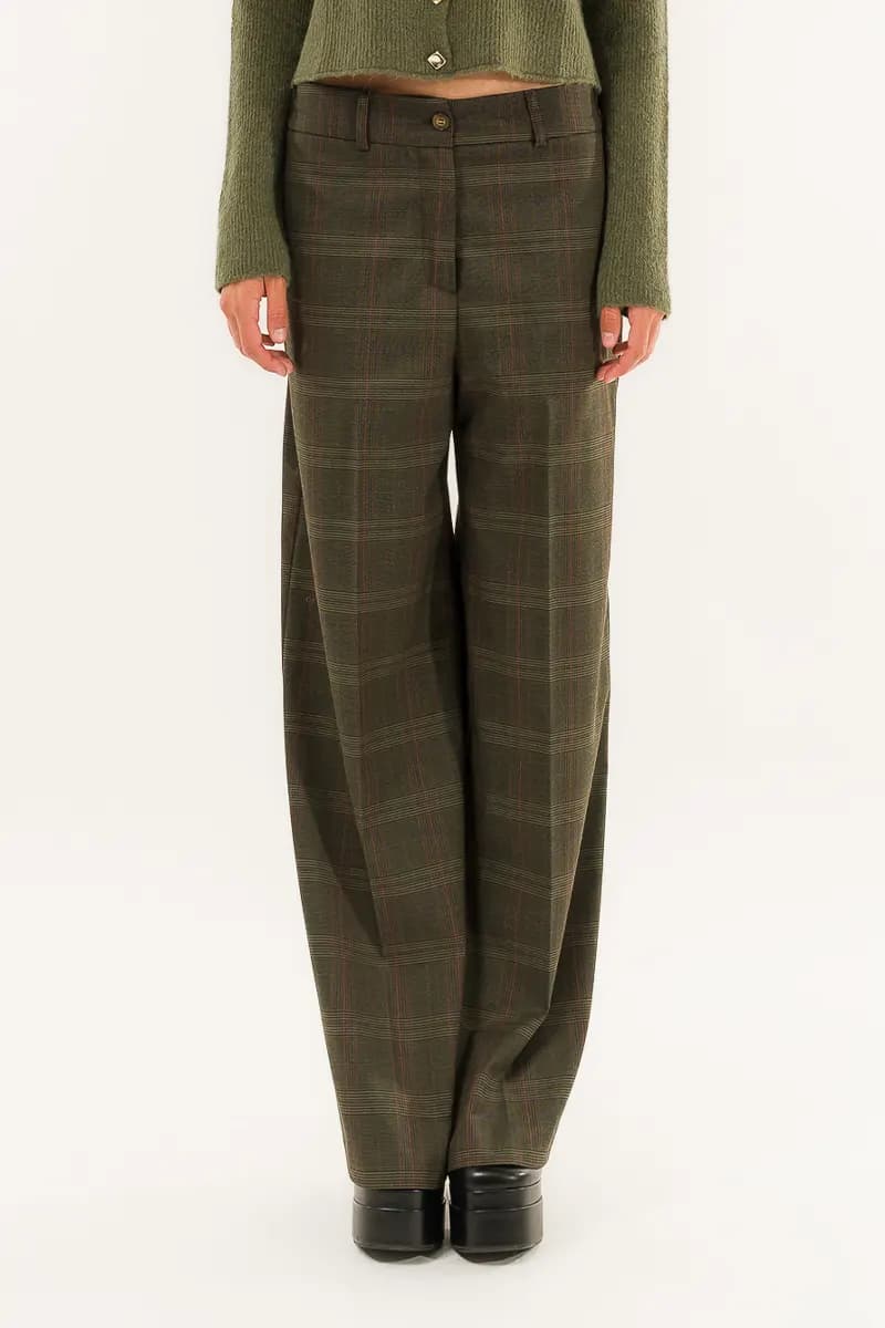 KONTATTO | Pantalone palazzo fantasia check - 2