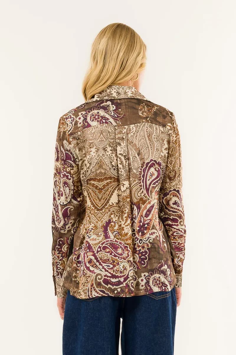KONTATTO | Camicia slim fit fantasia cachemire - 2