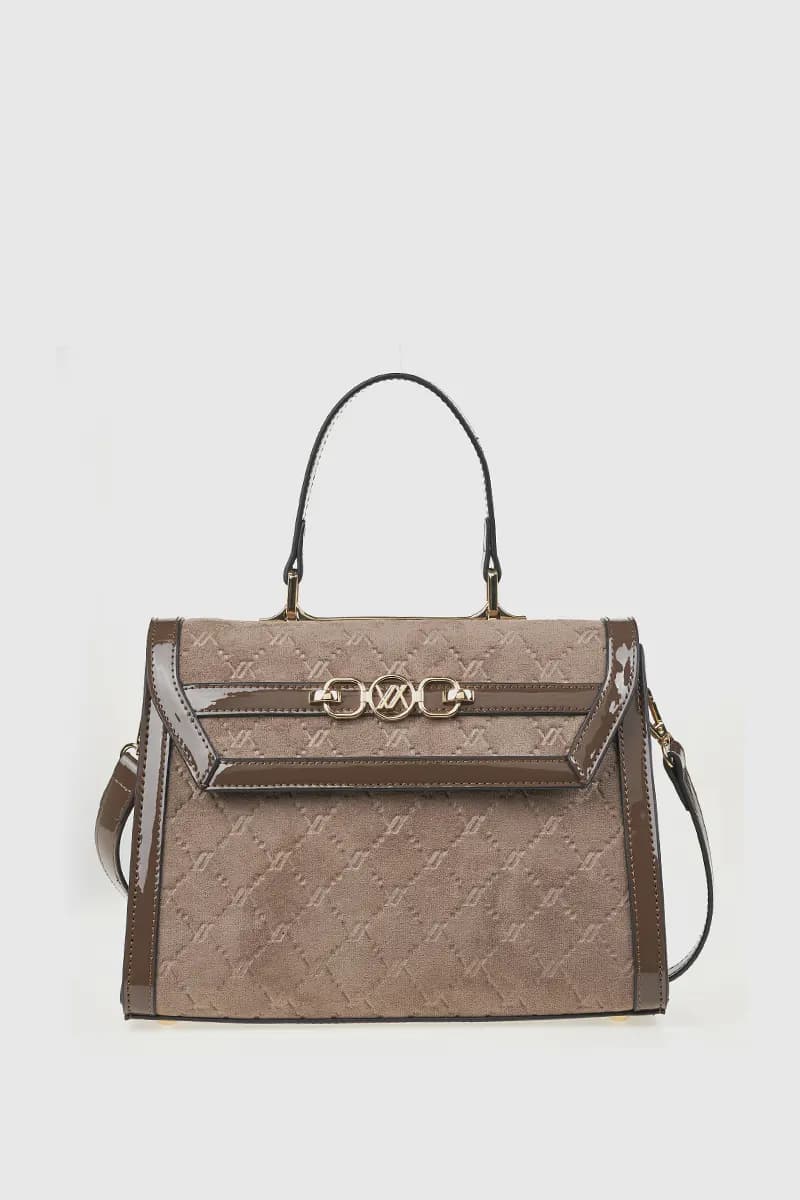 VERDE FASHION | Borsa a tracolla in ecopelle scamosciata - 9