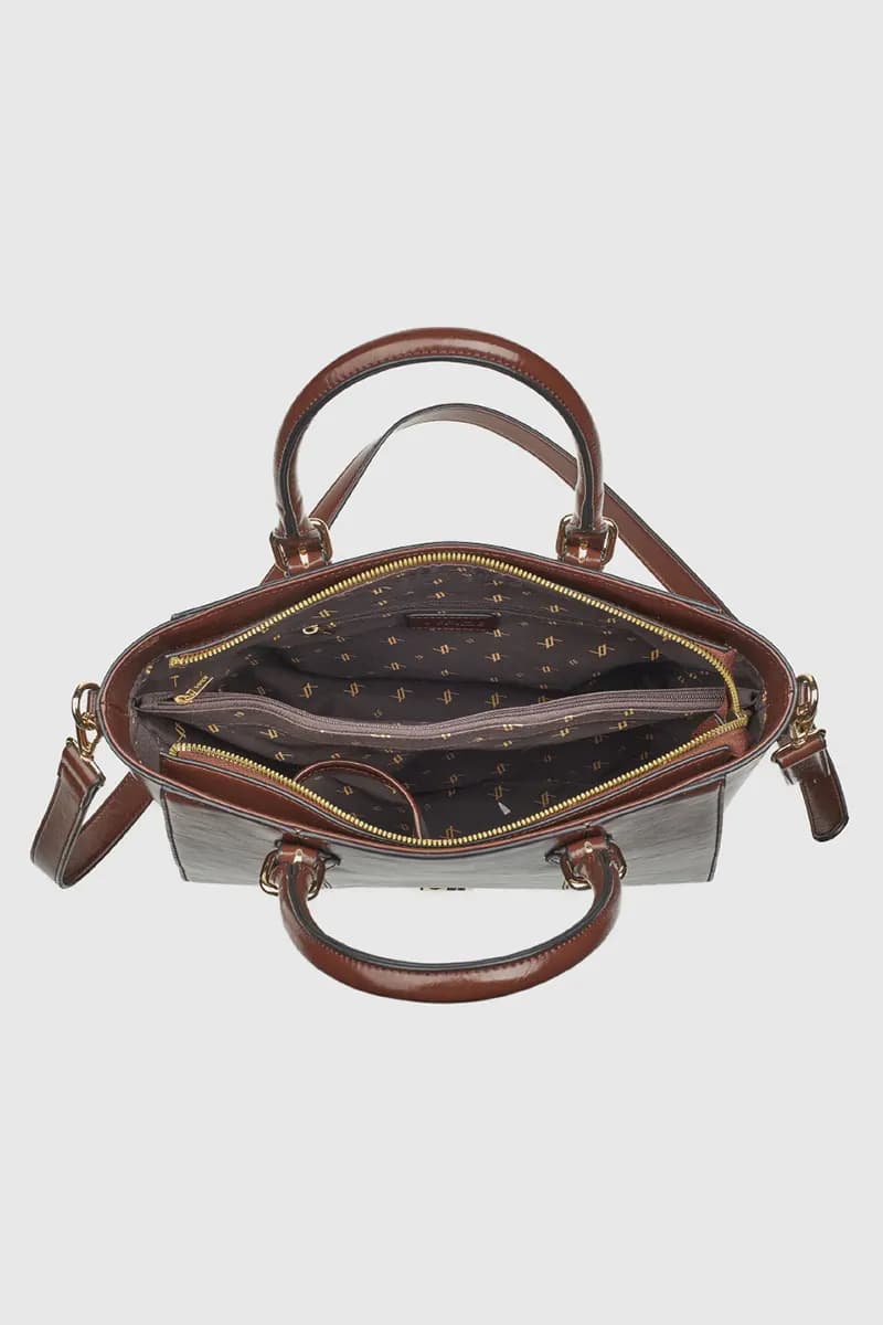VERDE FASHION | Borsa a spalla in ecopelle verniciata - 3