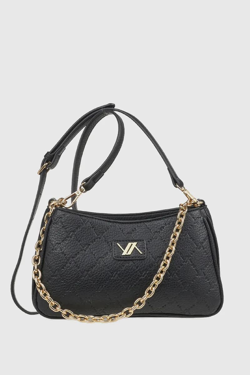 VERDE FASHION | Borsa a tracolla con trama rilievo - 5