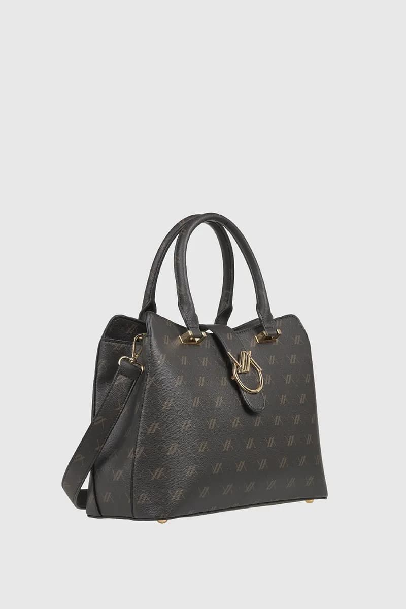 VERDE FASHION | Borsa in ecopelle con stampa logo - 4