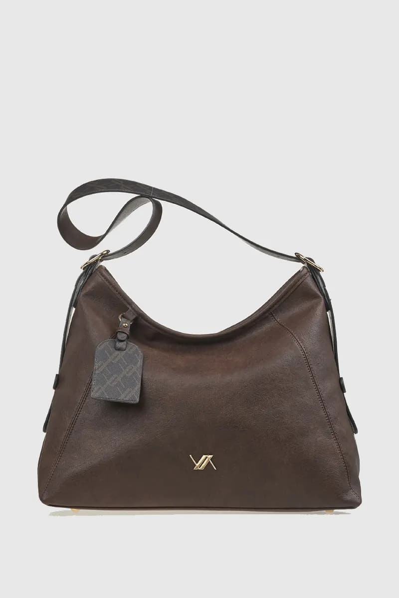 VERDE FASHION | Borsa a spalla mezzaluna in ecopelle - 1
