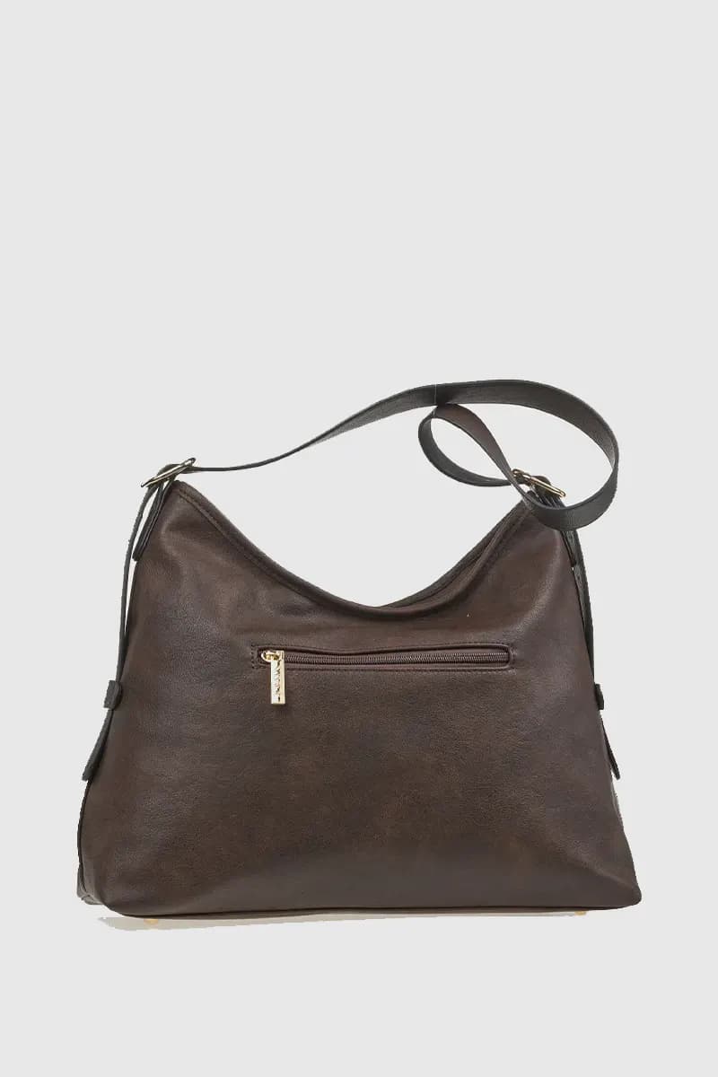 VERDE FASHION | Borsa a spalla mezzaluna in ecopelle - 2