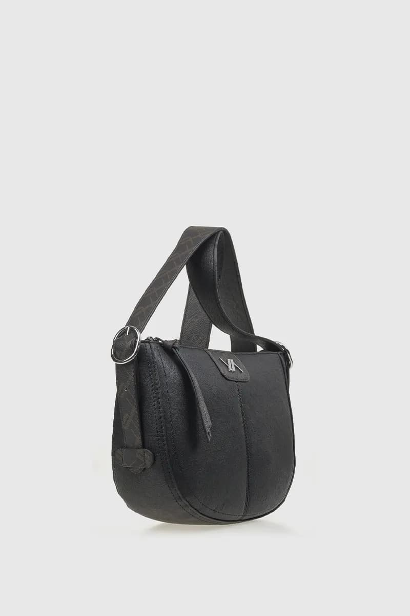 VERDE FASHION | Borsa a tracolla mezzaluna in ecopelle - 4