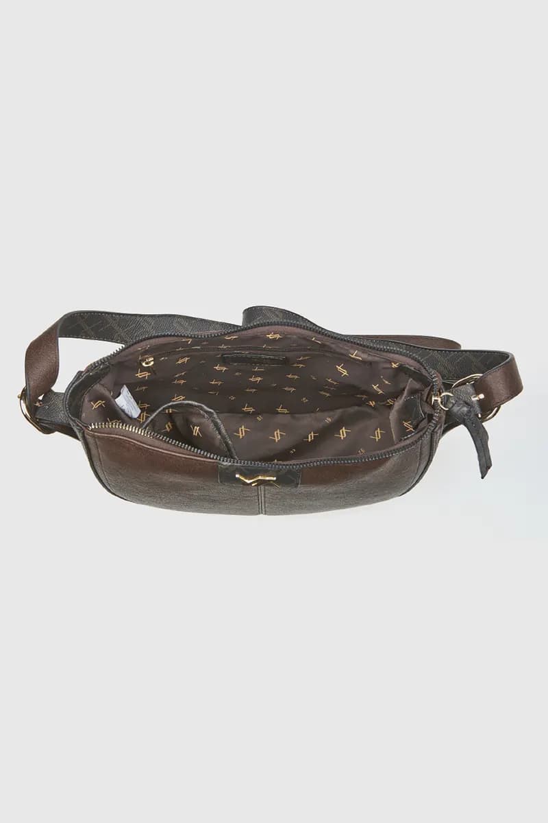 VERDE FASHION | Borsa a tracolla mezzaluna in ecopelle - 7