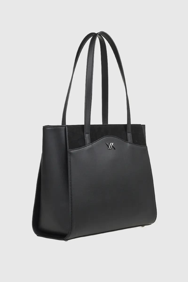 VERDE FASHION | Borsa a spalla dettaglio camoscio - 8
