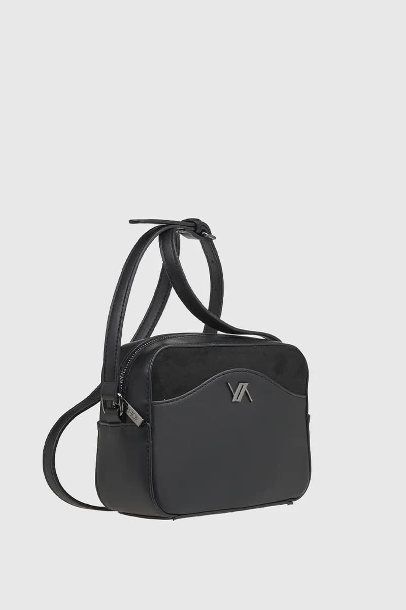 VERDE FASHION | Borsa a tracolla dettaglio camoscio - 4