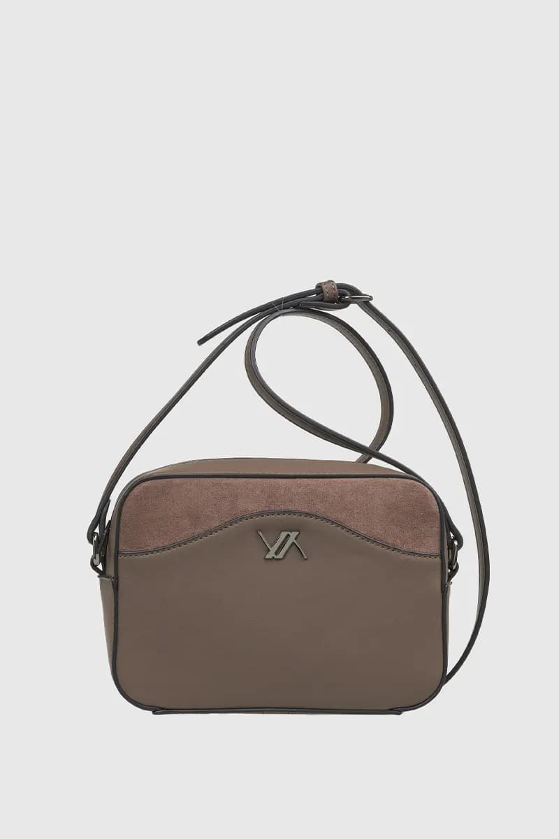 VERDE FASHION | Borsa a tracolla dettaglio camoscio - 5