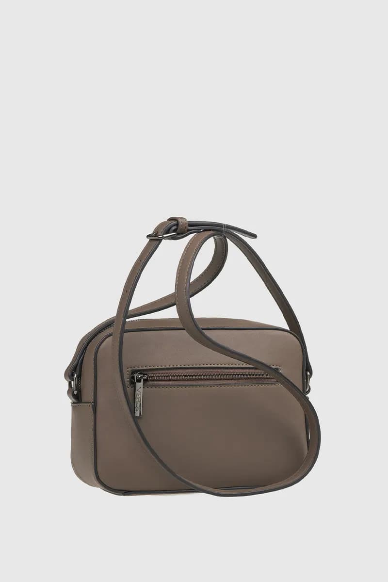 VERDE FASHION | Borsa a tracolla dettaglio camoscio - 6