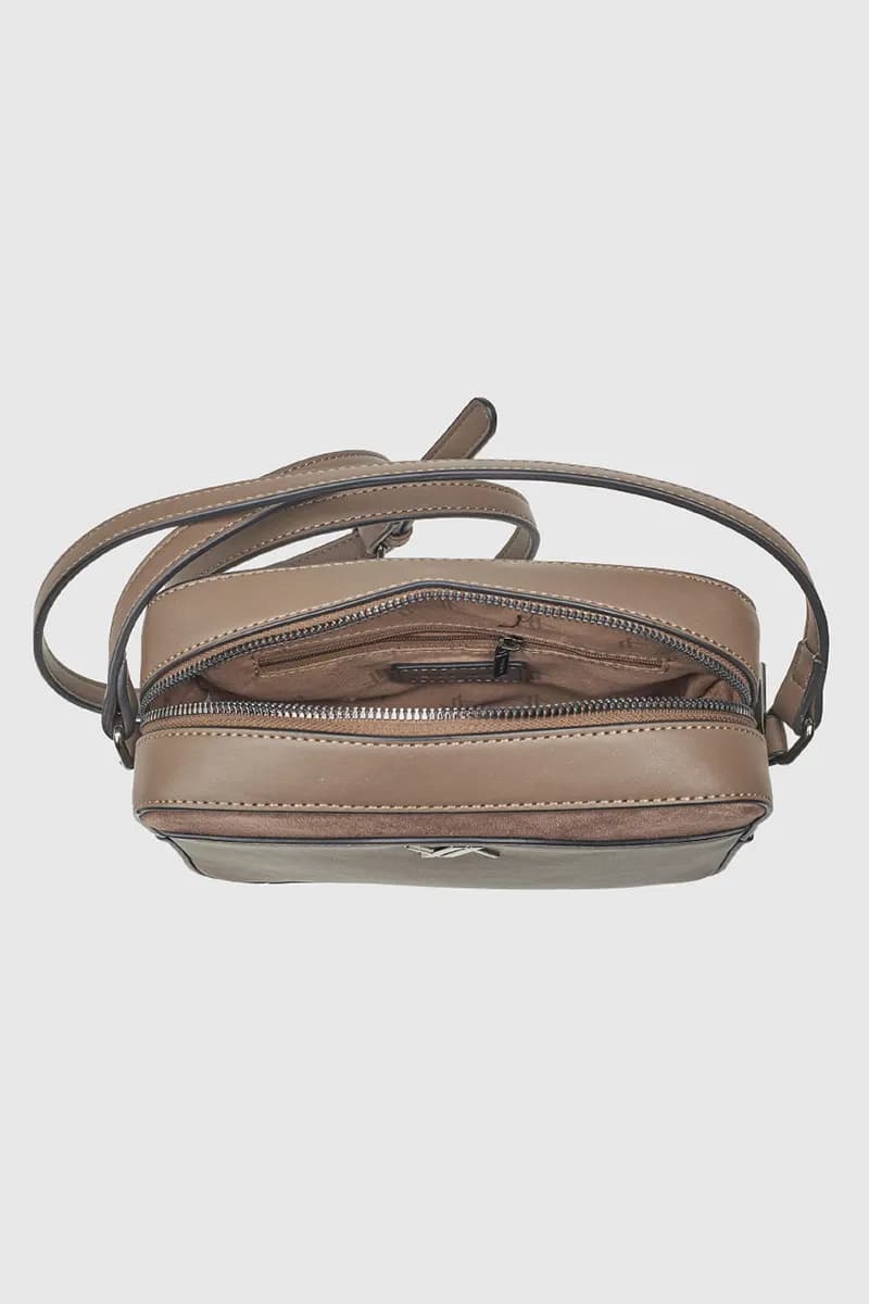 VERDE FASHION | Borsa a tracolla dettaglio camoscio - 7