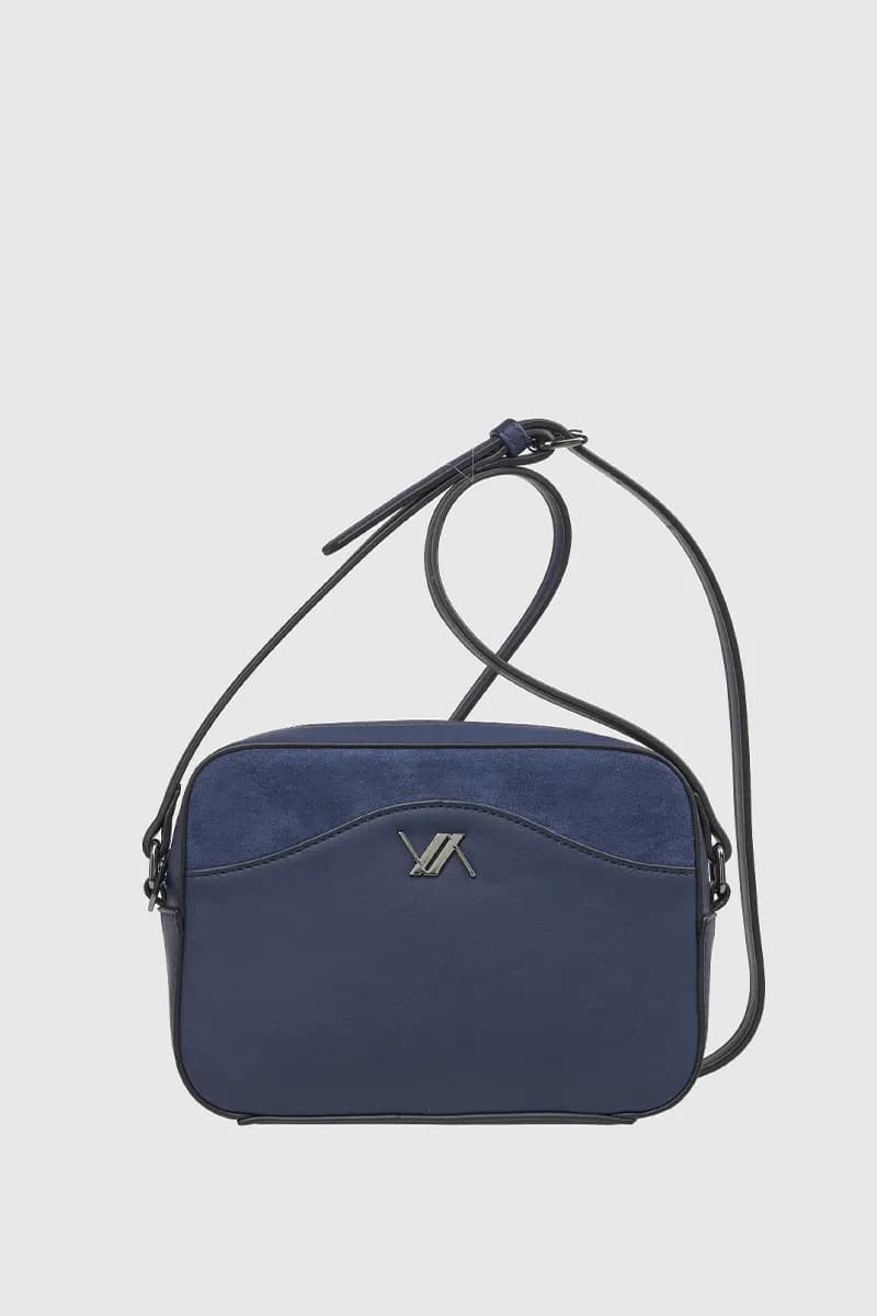 VERDE FASHION | Borsa a tracolla dettaglio camoscio - 9