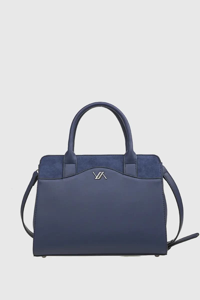 VERDE FASHION | Borsa tote dettaglio camoscio - 1