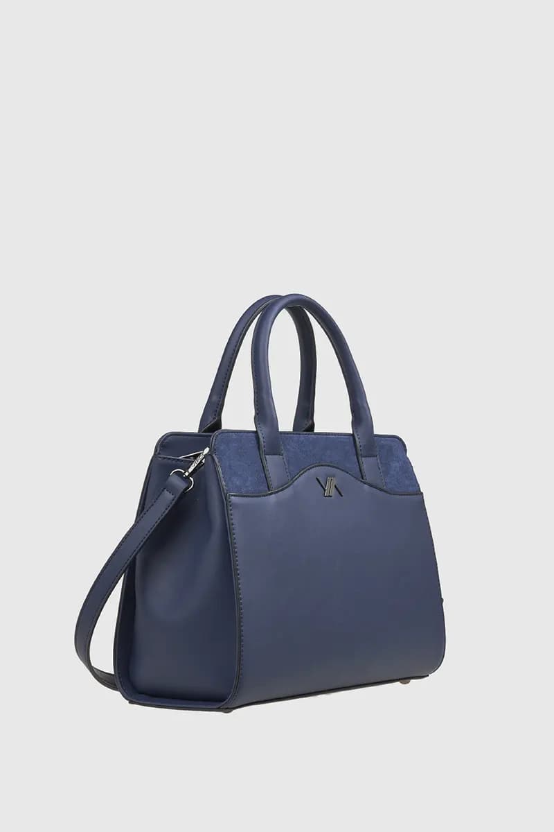 VERDE FASHION | Borsa tote dettaglio camoscio - 4