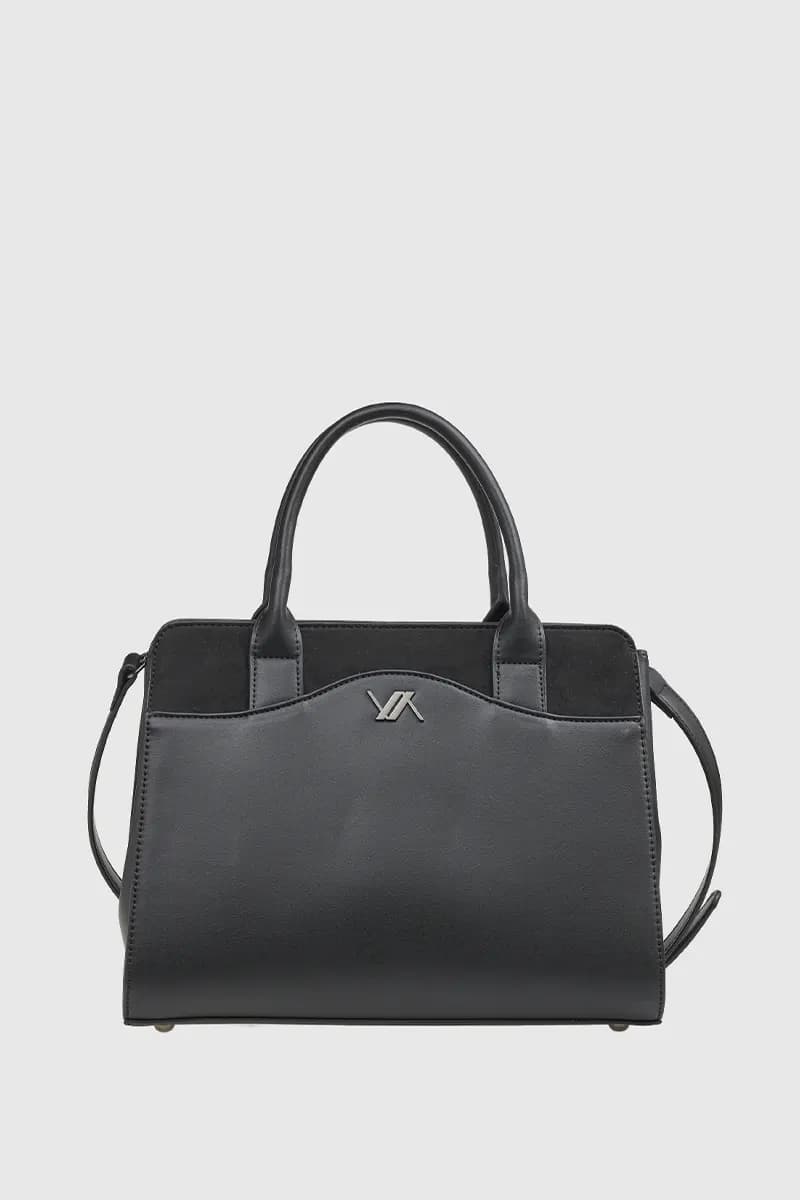 VERDE FASHION | Borsa tote dettaglio camoscio - 5